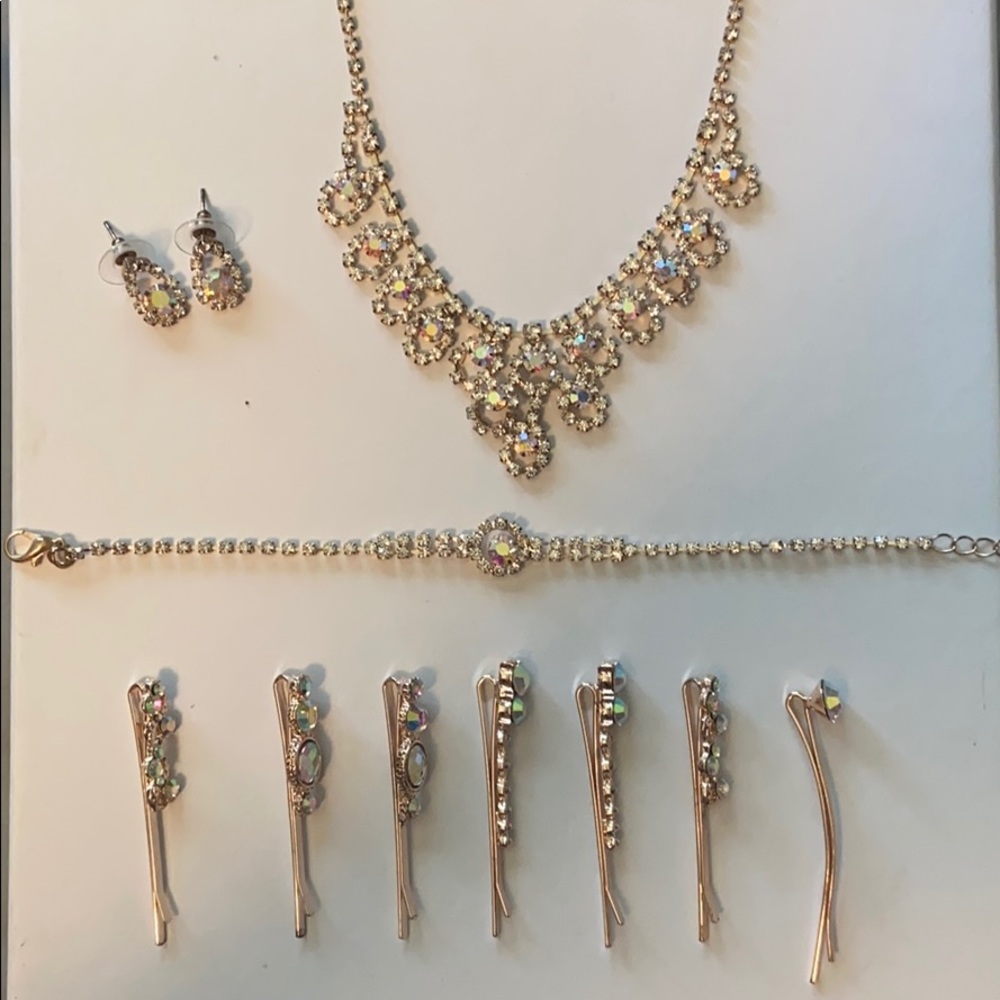 Cubic Zirconia Rose Gold Jewlery Set